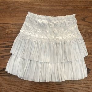 NWT Current Air size small white metallic pleated skirt